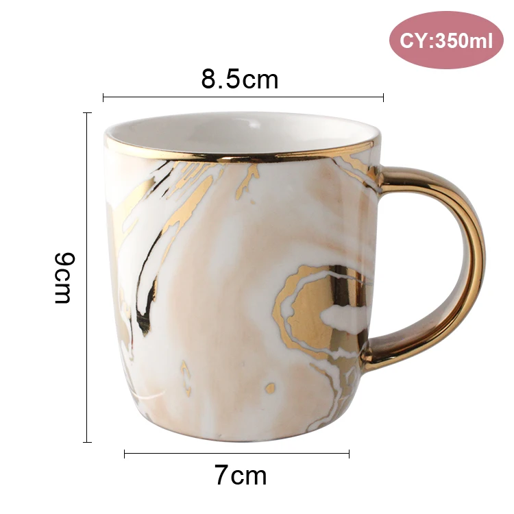 Nordic ceramic coffee mug gold handle ceramic cup custom logo