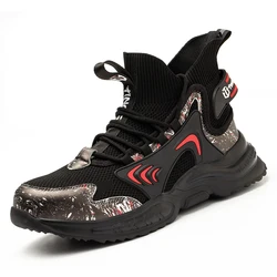 Steel Toe Boots Women Luminous design Work Sneakers Comfort Resistant Men Anti slip Safety Shoes
