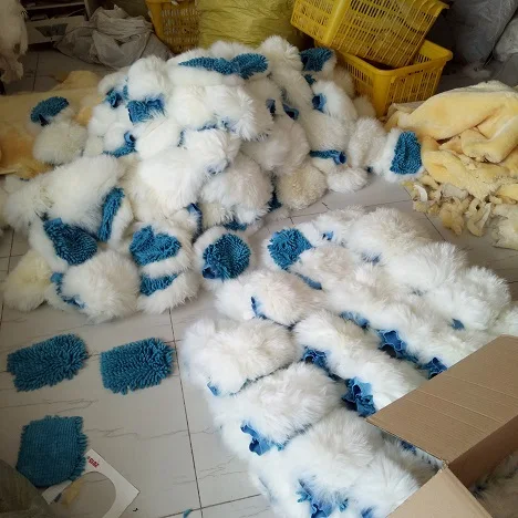 Manufacture Car Wash Microfiber Chenille Gloves Double-faced Sheepskin Car Cleaning gloves for car cleaning