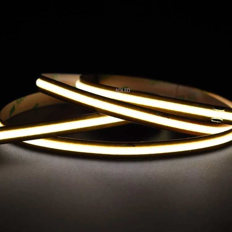 12V 10W Cob Strip Light Full Piece 16.4Ft Roll with 528Chips 5Years Warranty Low Heat Blue UL Listed Cri90 8Mm LED IP20 Rating