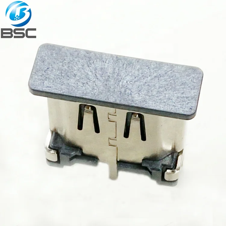 High Definition Multimedia Interface HD-MI Type A Female Vertical SMT Receptacle Connectors With Body Height 13.0MM