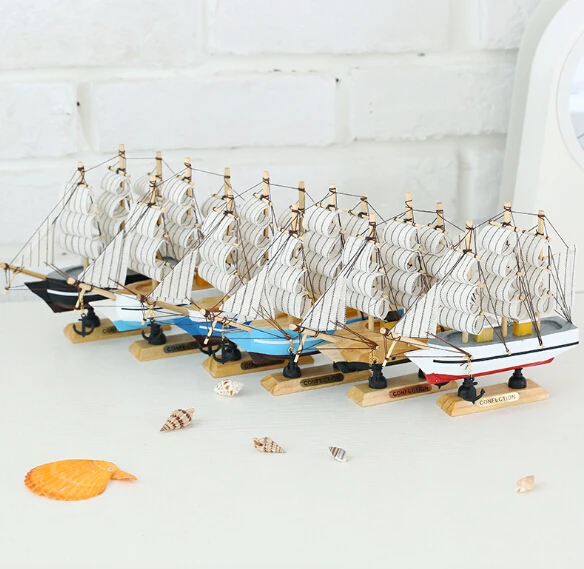 Wholesale Mediterranean Home Decorative Wooden Craft Boat