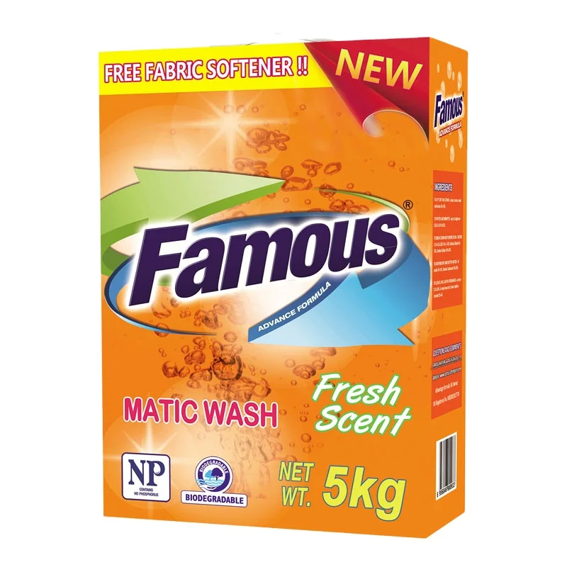 wholesale famous Bulk price detergent  2.5kg box purple detergent washing powder factory laundry soap