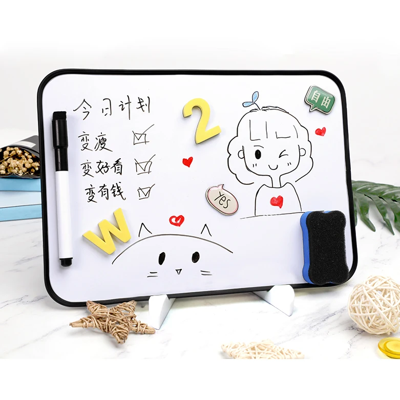 Assorted Color Soft Frame  Custom Logo No Ghost Water Proof Portable Kids Dry Erase Magnetic Whiteboard For Drawing And Painting