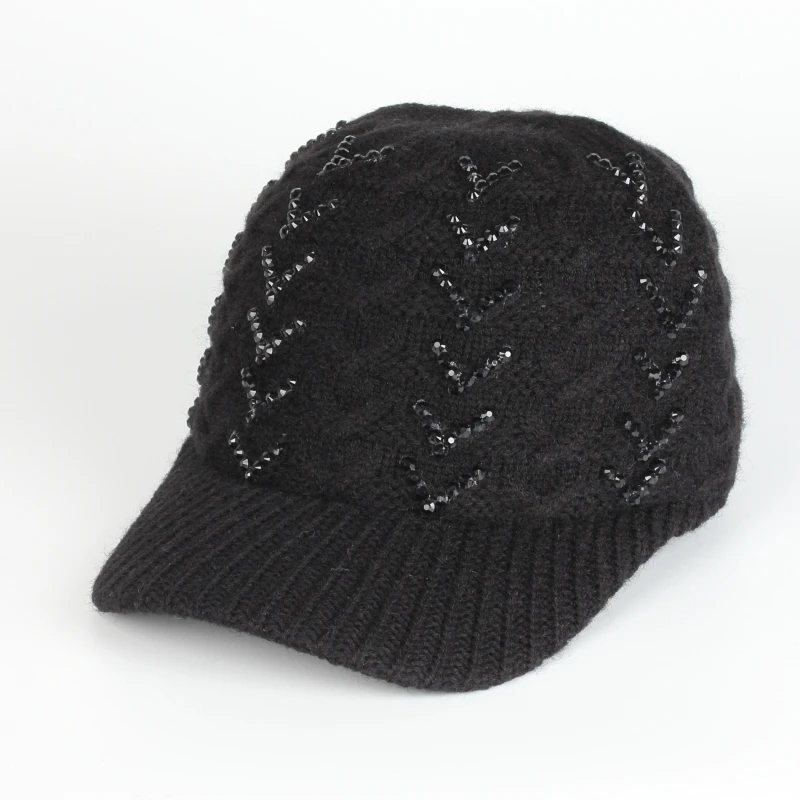 Wholesale New Fashion Winter Chic Wool Knitted Braid Diamond Baseball Gorras Trucker Golf Dad Hats For Women