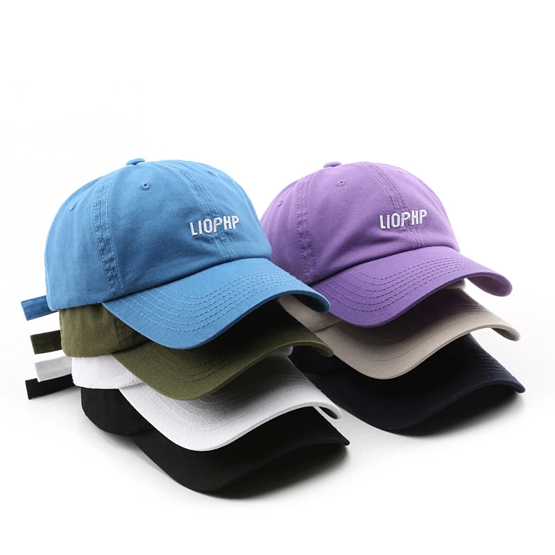 Colorful fabric Dad Caps 6 Panel Hat custom Embroidery LOGO Baseball Cotton unstructured Caps