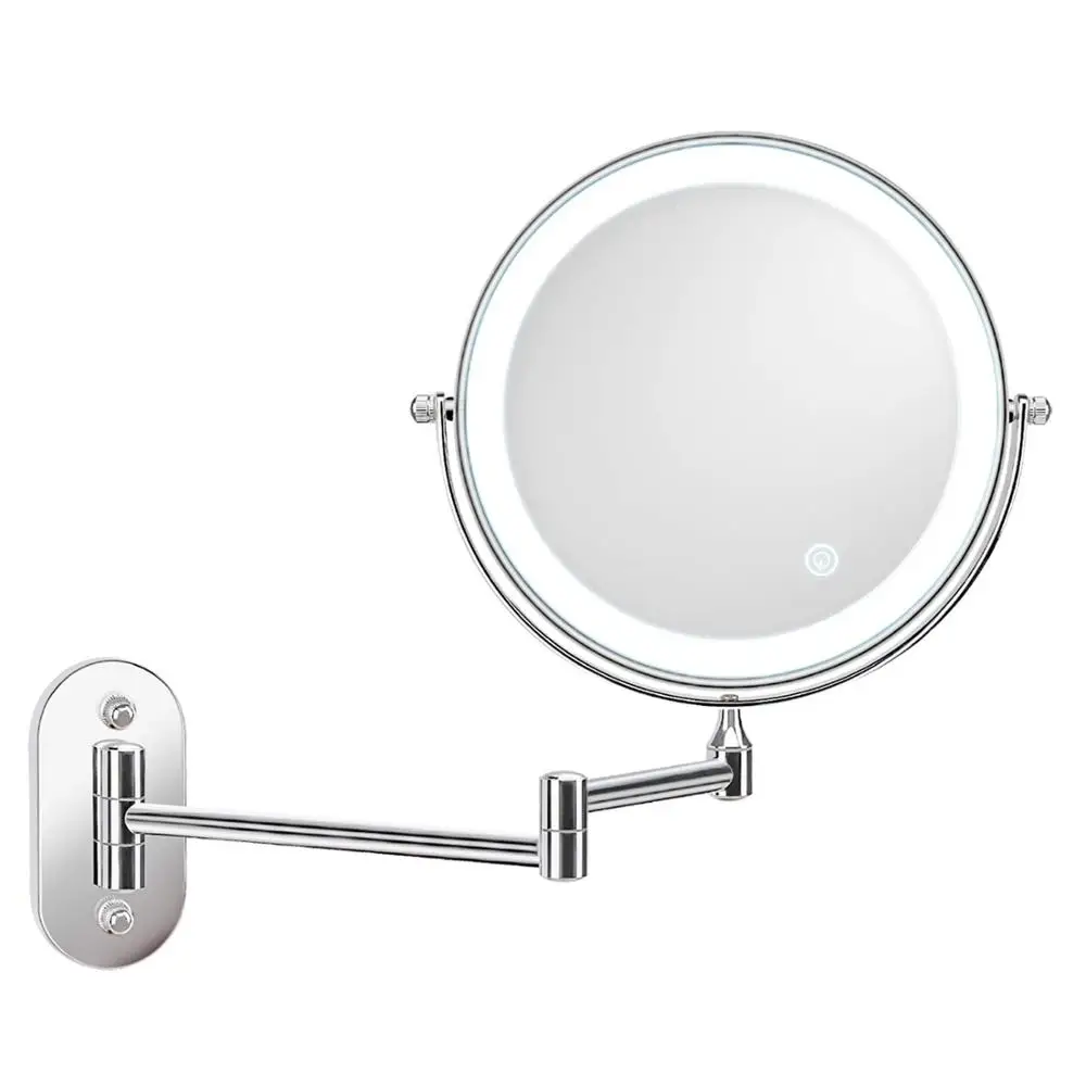 2 Sided Attached To Wall Magnifying Shaving Mirror for Hotel Bathroom
