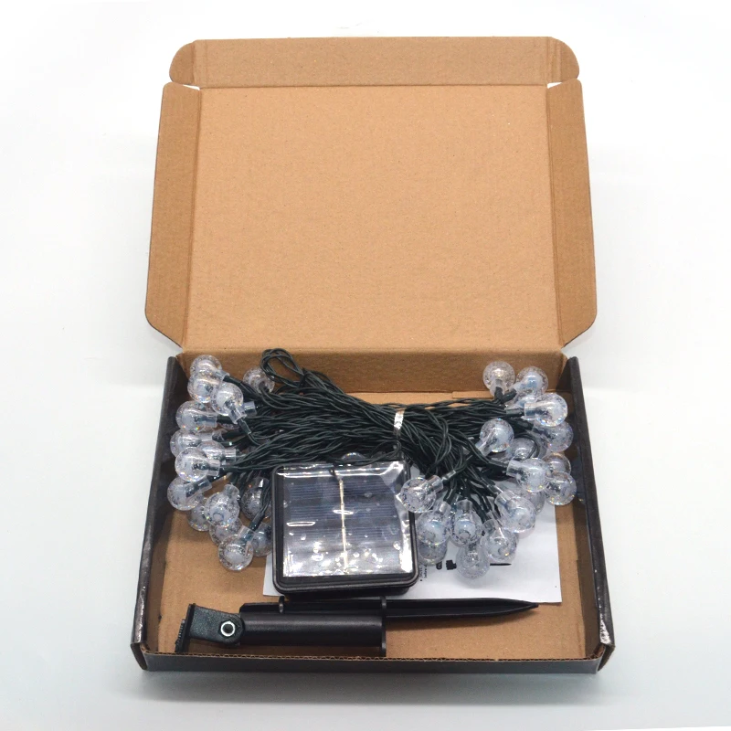 High Quality Cheap Price Outdoor Waterproof 9.5 Meters 50 Pcs Crystal Globe Lights Solar String Light With 8 Lighting Modes