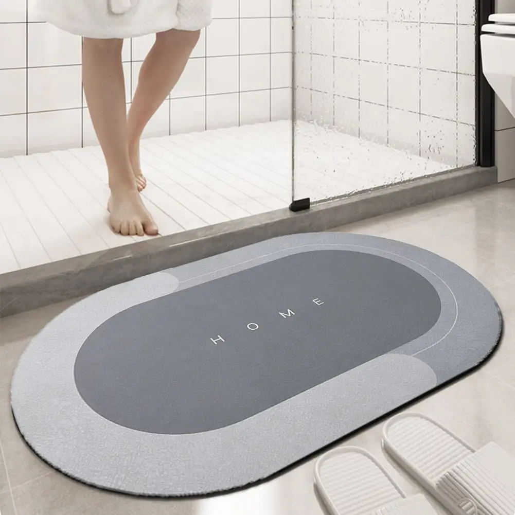 Non Slip Quick Dry Super Absorbent Thin Bathroom Rugs Silicone Bathtub Shower Mat