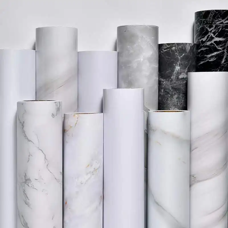 Marble wallpaper self-adhesive wall wardrobe cabinet furniture refreshing stovetop table waterproof kitchen oil oil sticker
