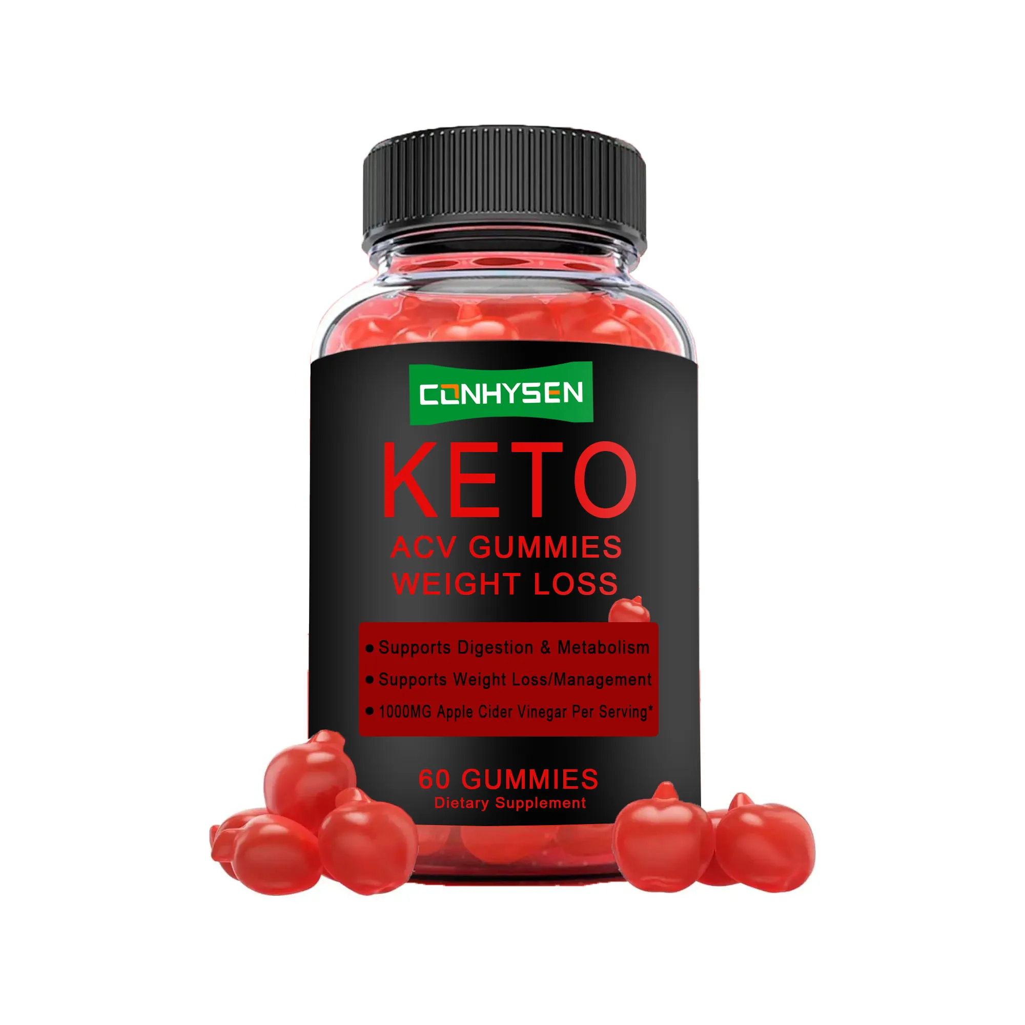 Оптовая продажа безвредный для взрослых яблочный уксус Кето ACV Gummies Фолиевая добавка витаминов здоровья кишечника и повышения метаболизма