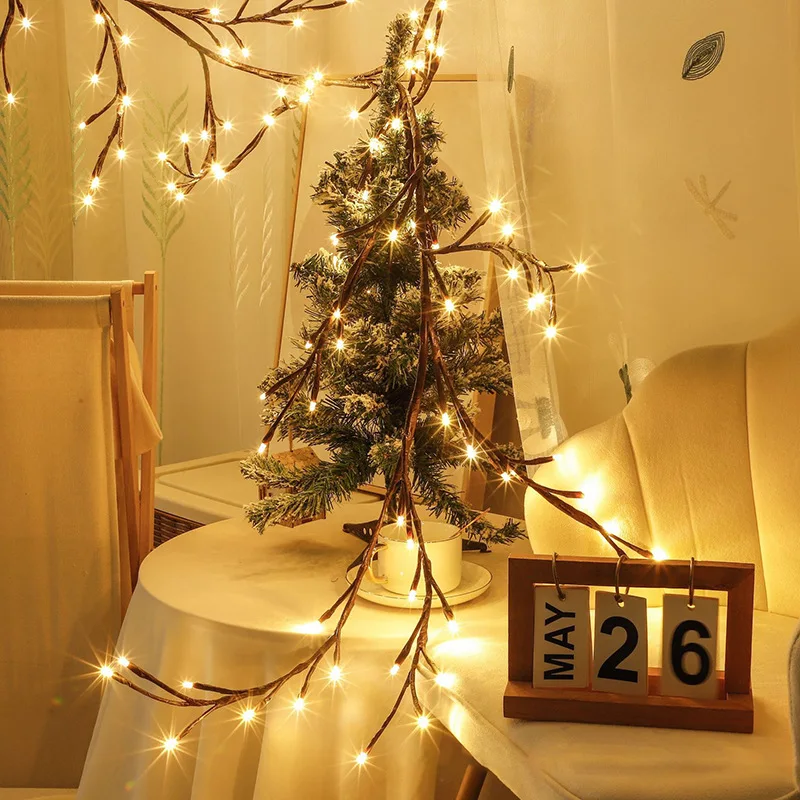 Kanlong wall decor 144LED USB Adaptor plug twinkling DIY artificial willow tree branch light wall rattan string light