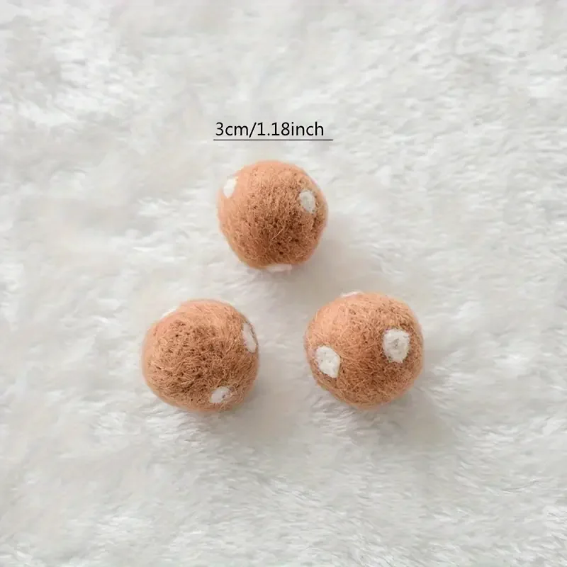 Colorful Diy Crafts Random Mixed Colors Wool Felt Balls with Heart Designs