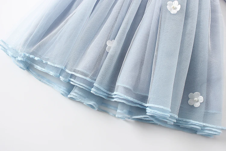 Boutique baby girl dress knitted top and gauzy skirt baby dress for Spring