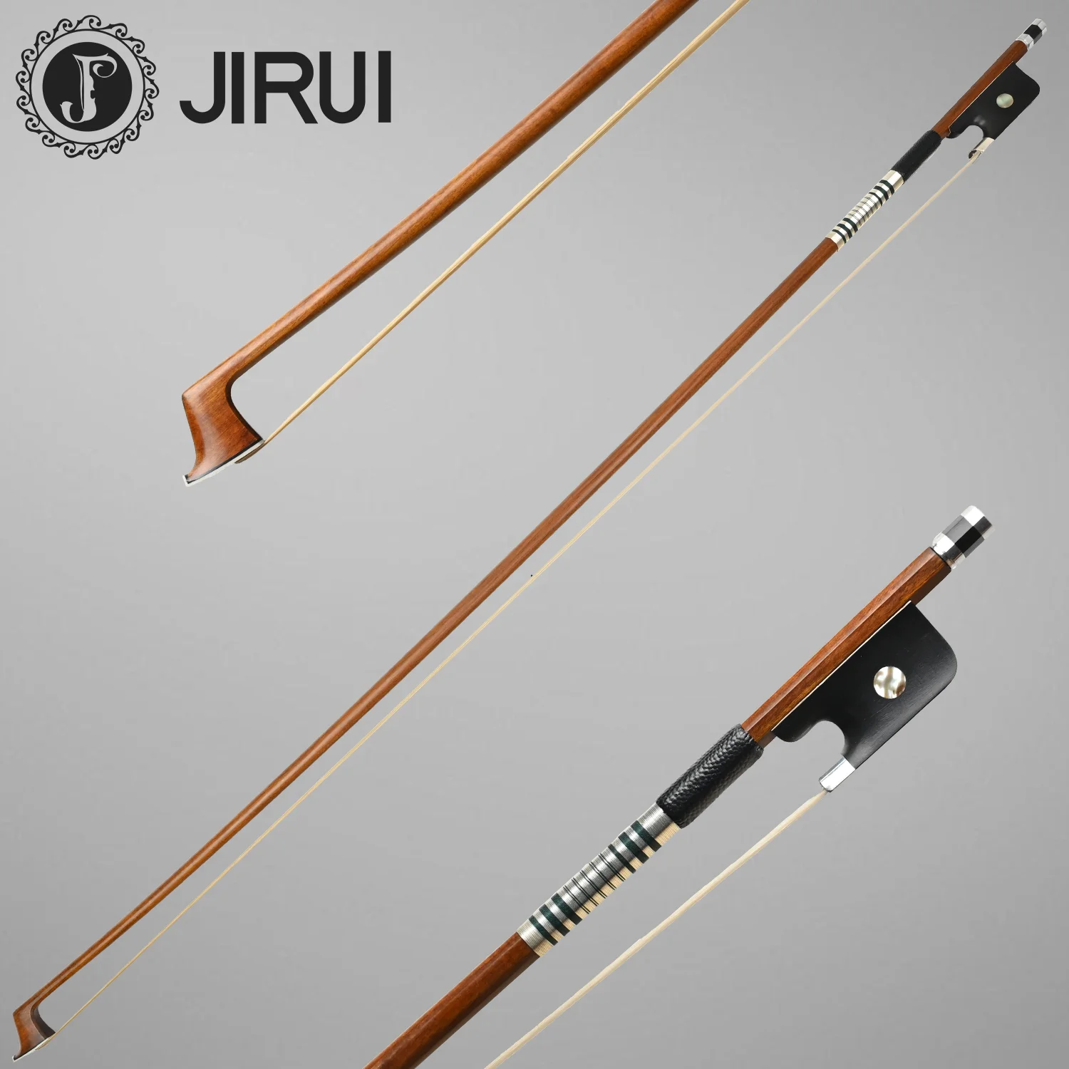 Viola Bow Pernumbuco Silver 4/4 1/2 Stick W/Parisian Eyes Ebony Frog Lizard Grip Horsehair Violin Bow professional