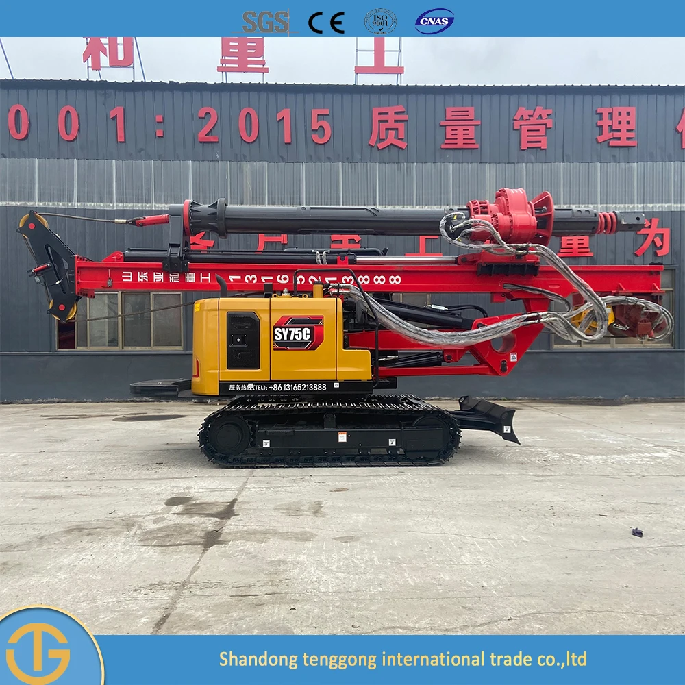 Low Fuel Consumption 55KW Portable Small Hydraulic Pile Driver Earth Screw Pile Driver Machine