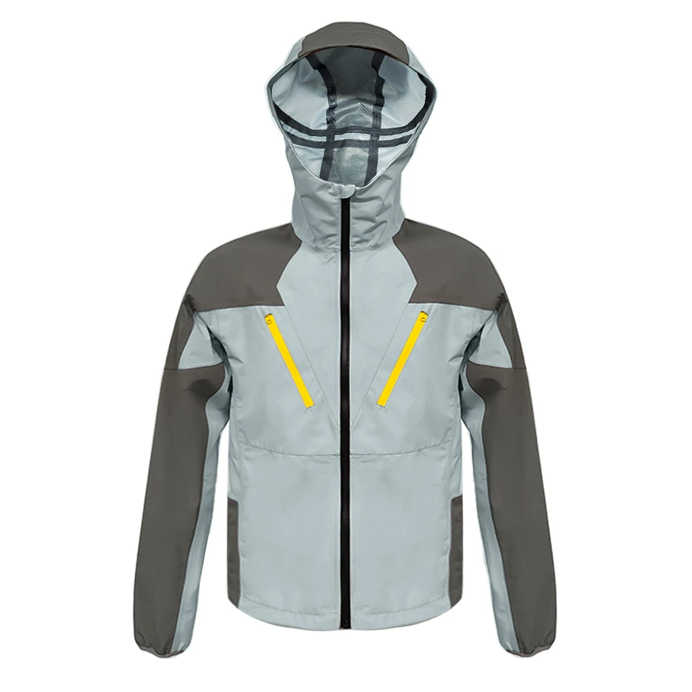 Custom Polyester Waterproof Color Block Zipper Windbreaker Outdoor Fishing Hiking Camping Hoodie Jacket Coat