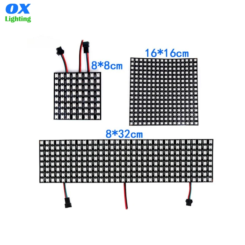 8x8 Rgb светодиодная матрица 16x16 64x64 Smd 16 на 32 пикселей программируемая RGBIC Smart Ws2812b Dc5v Гибкая точечная Матрица панель