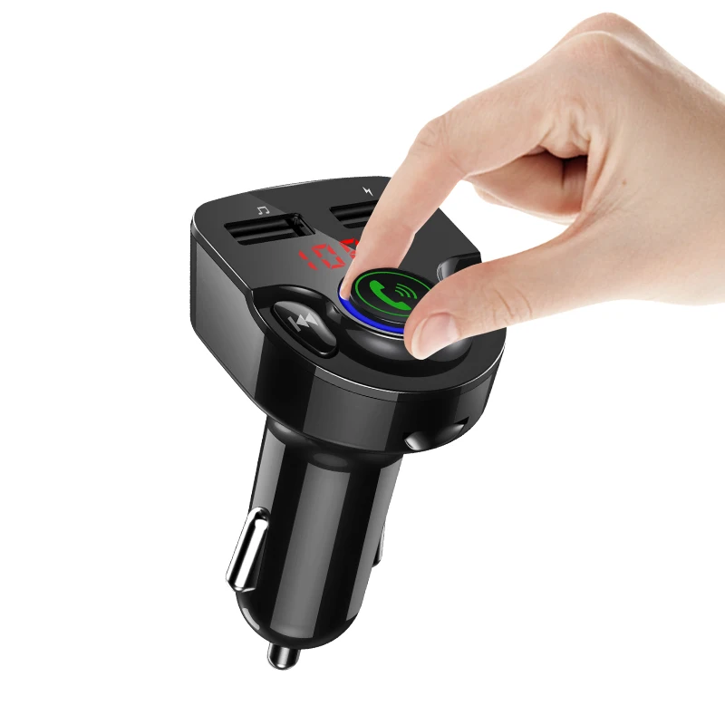 Из завода дешевая цена двойной порт USB Автомобильное зарядное устройство MP3 плеер автомобильный набор FM передатчик синий зуб светодиод оранжевый Зажигалка