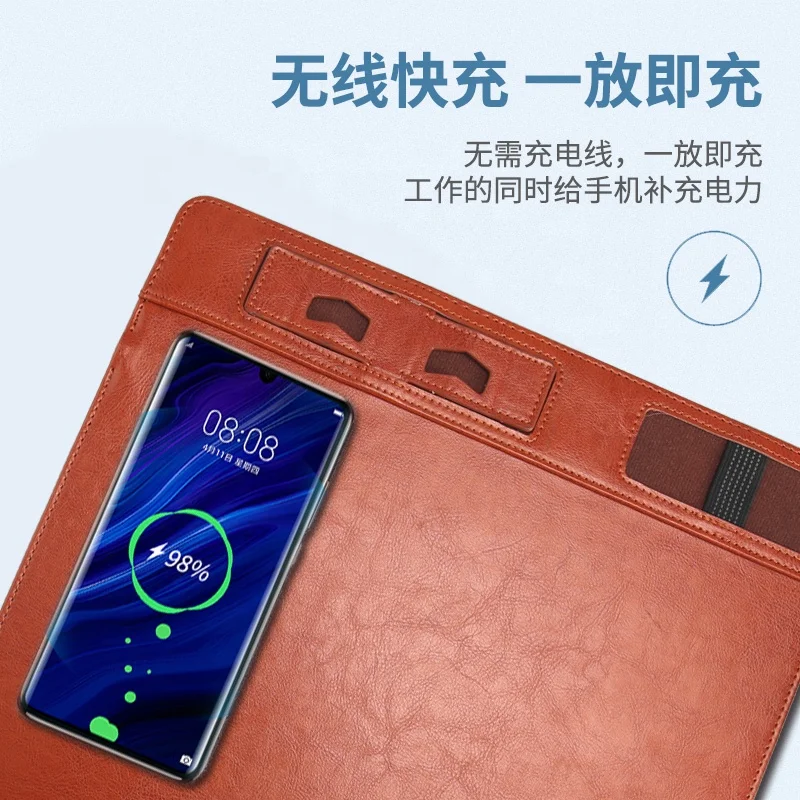 Multi-functional wireless charging mouse pad waterproof and non-slip creative mobile phone stand desk storage game mouse pad