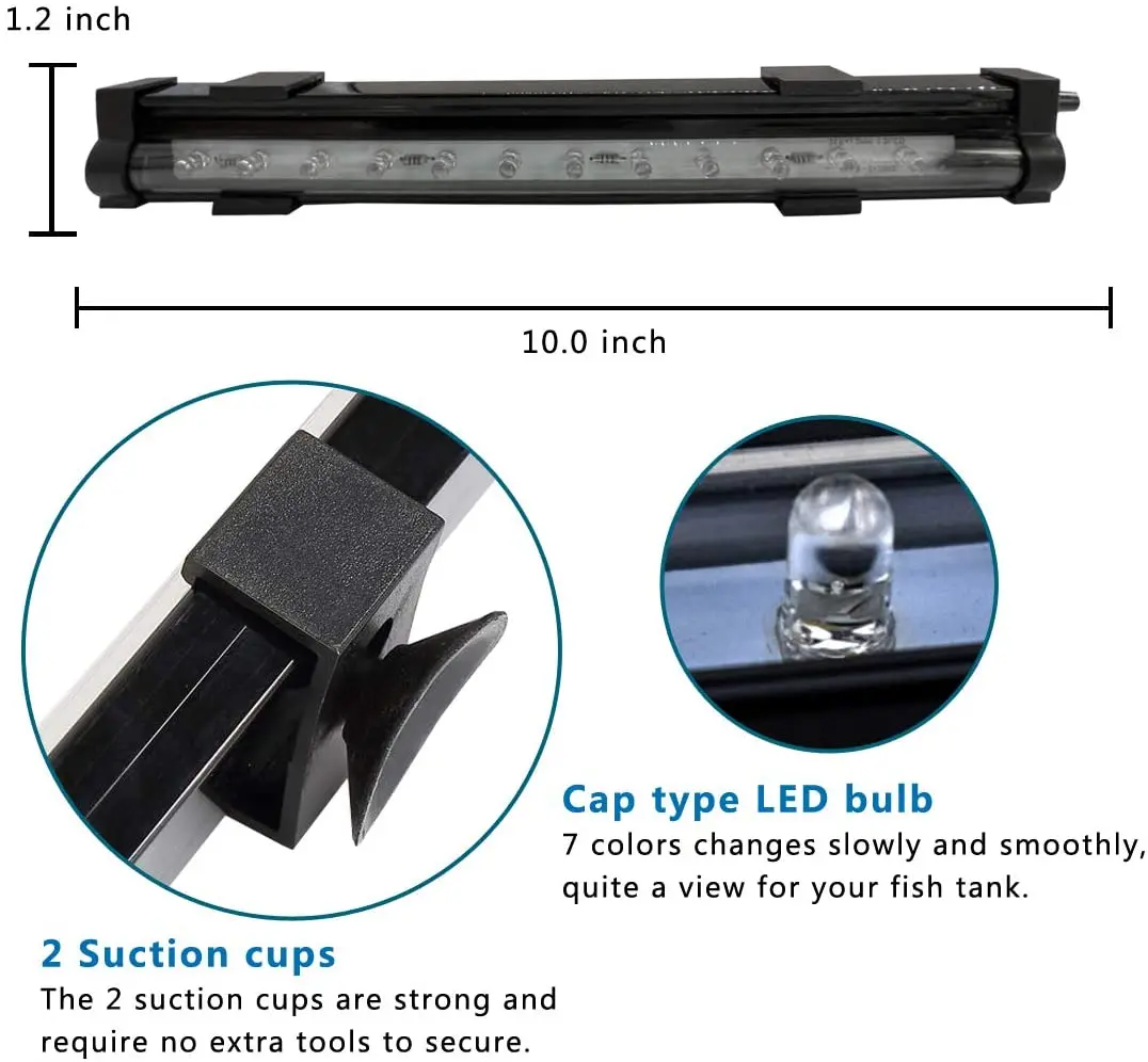 Fish tank LED bubble light colorful light with aquarium remote control color-changing diving light