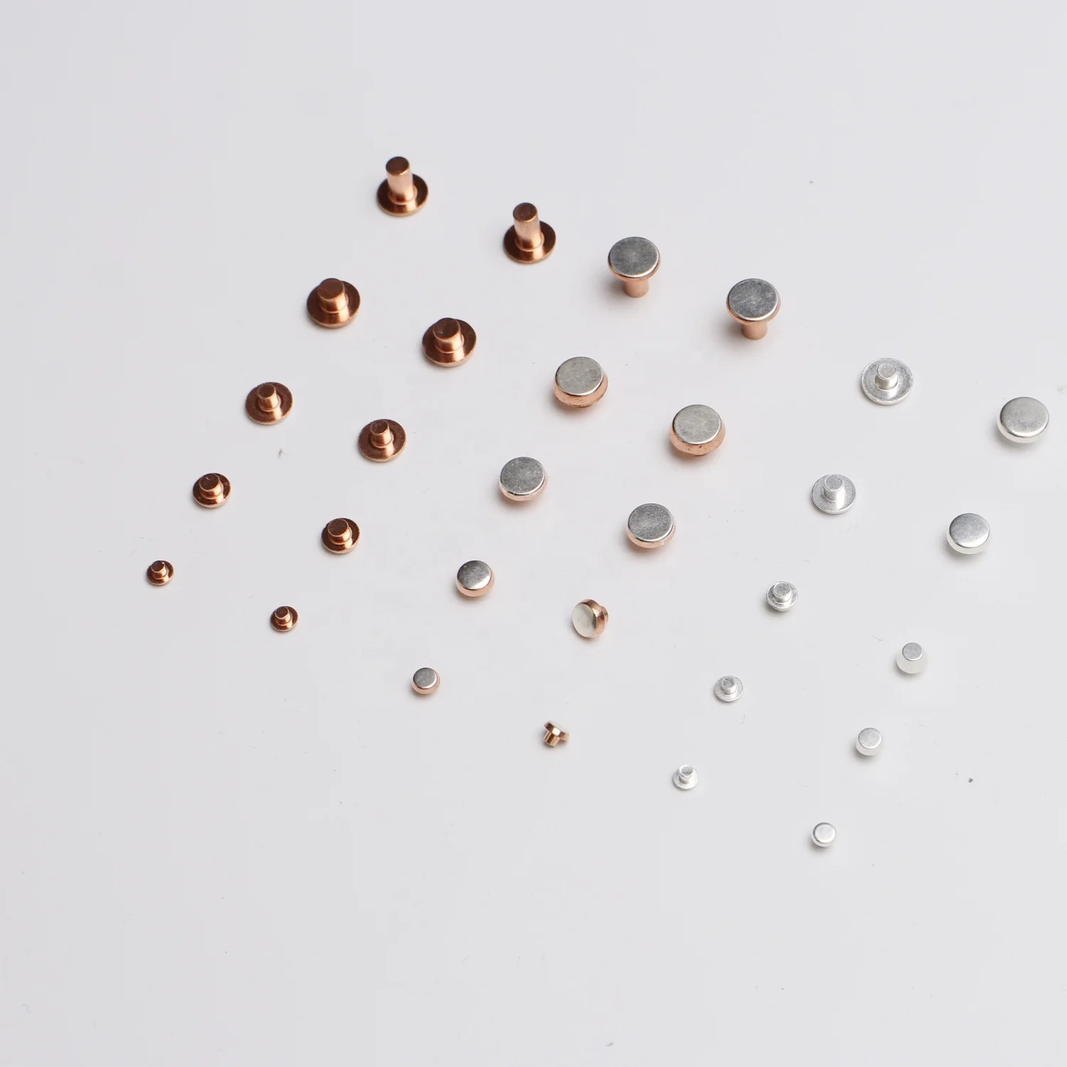 Flat Head Trimetal Copper Silver Electrical Contact Rivets