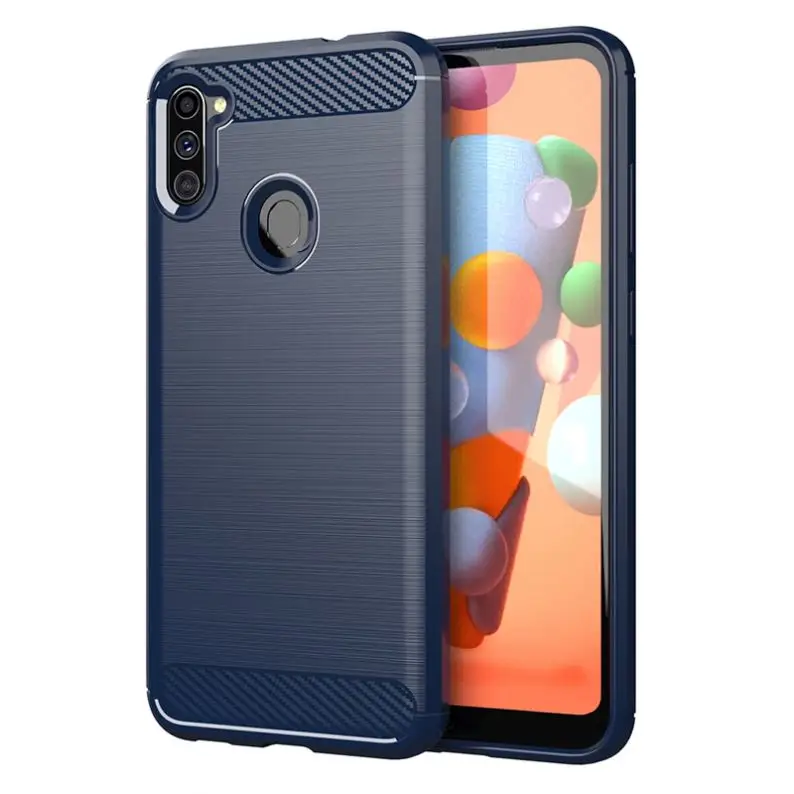 For Samsung Galaxy A11 TPU Case Manufacturer Fashion Ultra Thin Carbon Fiber Smartphone Case