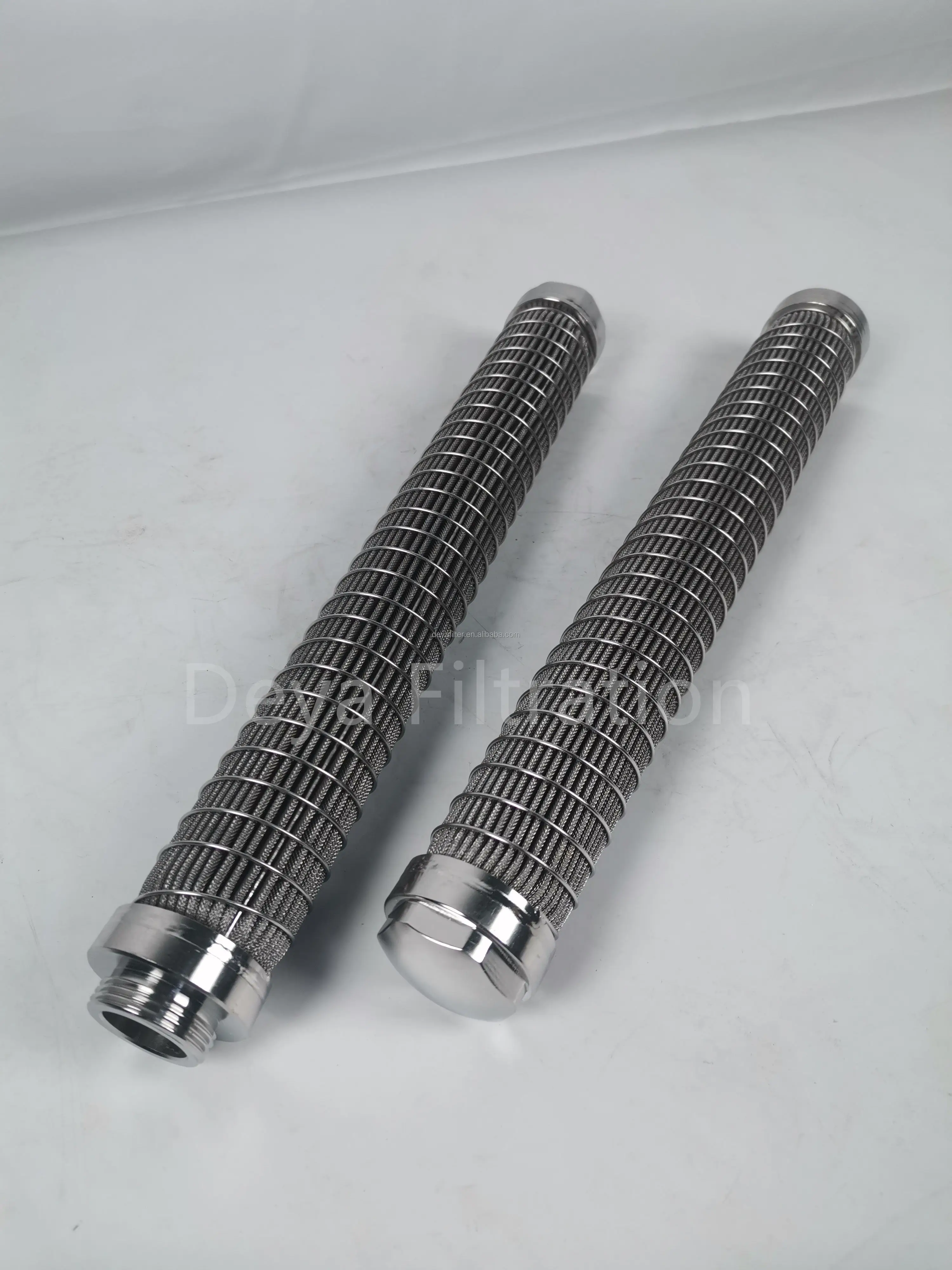 OEM different end connection stainless steel pleated filter element metal fiber mesh candle polymer melt filter element