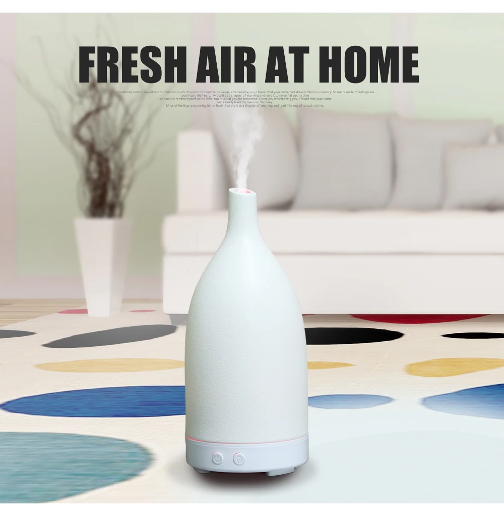 2024 New Mini Portable Mist Diffuser Humidifier With ceramics Color Led Light 300ml Mini Humidifier