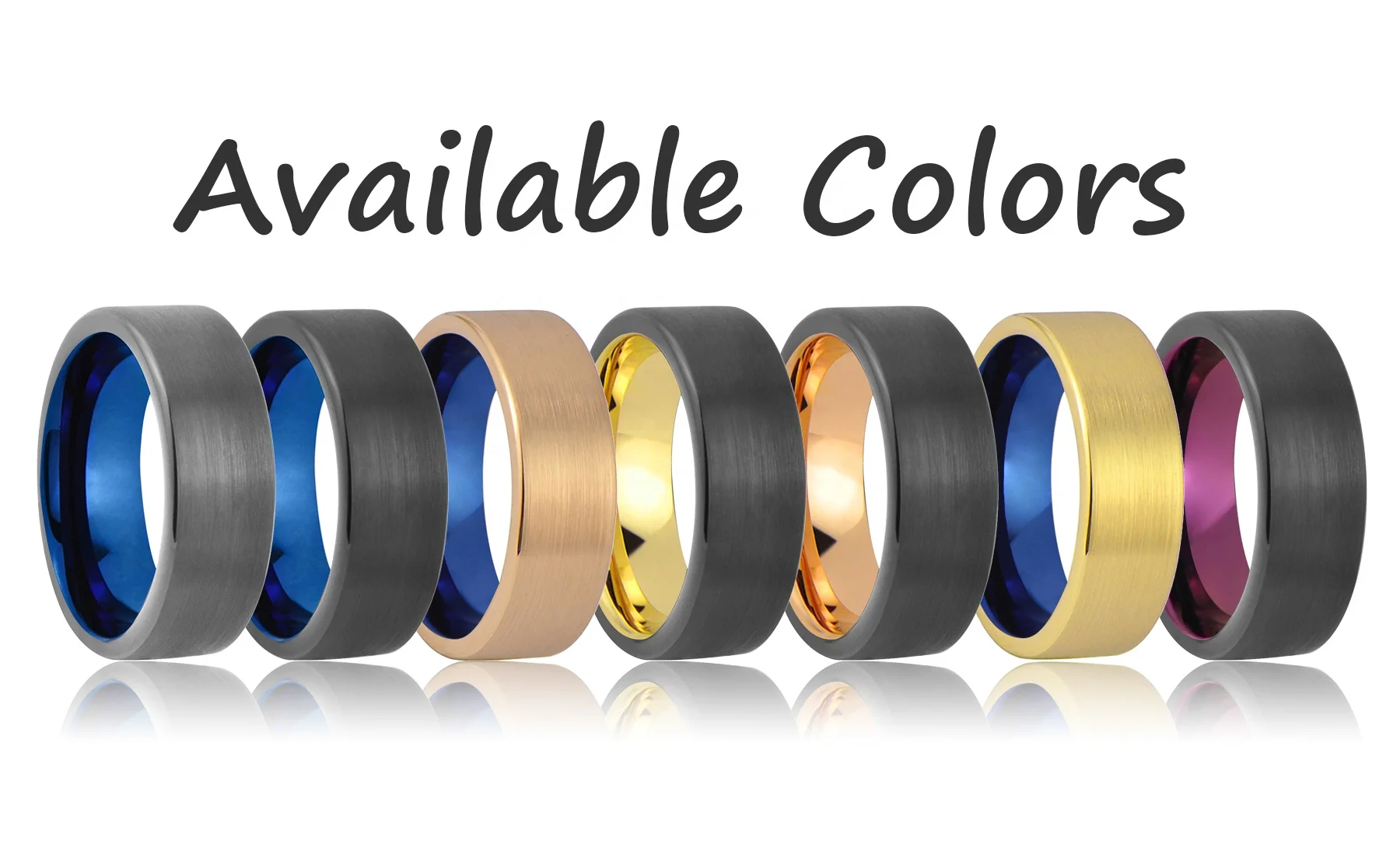 Couple Ring Rose Gold Flat Tungsten Wedding Band Classic Style Zircon Main Stone Silver Plating Engagement Party Anniversary