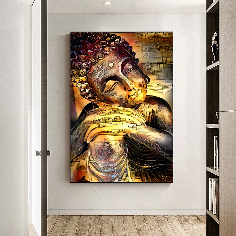 Street Graffiti High Quality Abstract Buddha Religion Art Canvas Wall Art Buddha Picture Canvas Painting
