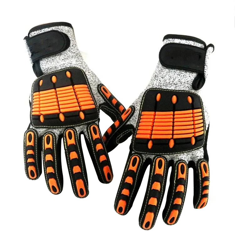 Anti Vibration Cut Level 5 Oilfield TPR Offshore Installations Protection Gloves Extreme Impact Resistant Oilers Work Gloves
