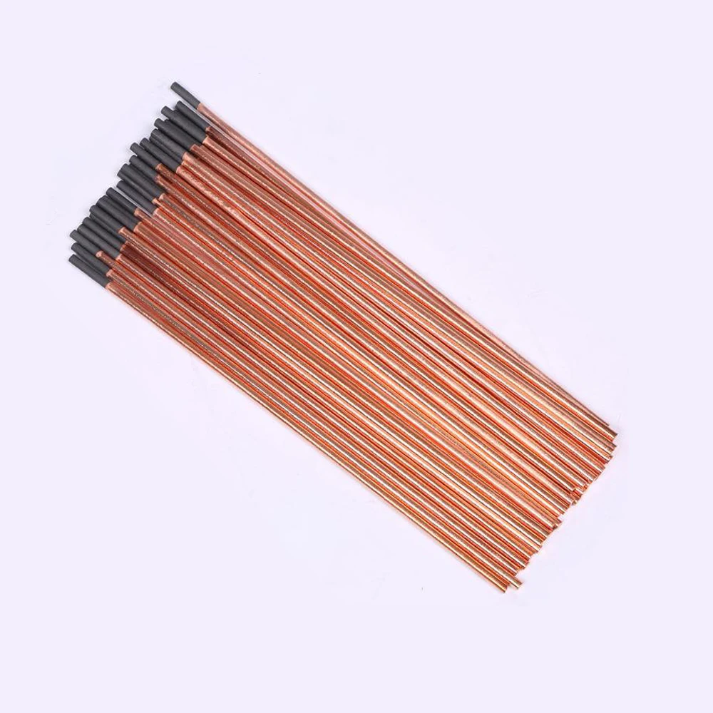 6mm/8mm/10mm/12mm Copper Coated Carbon Arc Air Gouging Carbon Graphite Electrode AC Copper Coated Tip Gouging Rod