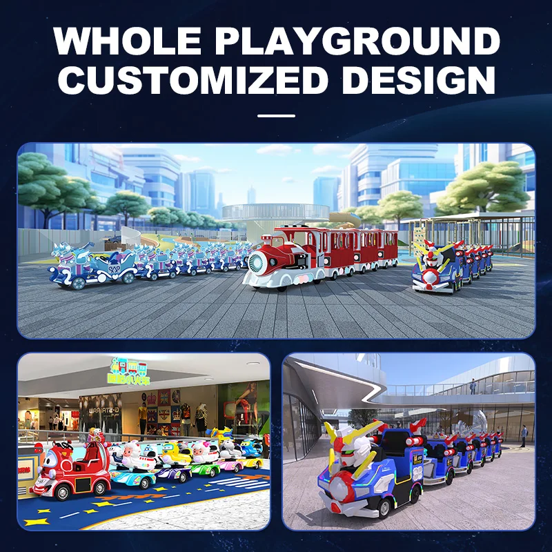 Antique Trackless Train for Children Electric Amusement Equipment for Playground & Scenic Shopping Mall Vintage Style