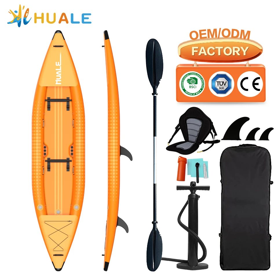 2024 Water Sport Custom Durable Pvc Canoes Foldable Kayak Seat Double Waterproof Vinyl Kayak Boat 2 Person Fishing Stabilizer