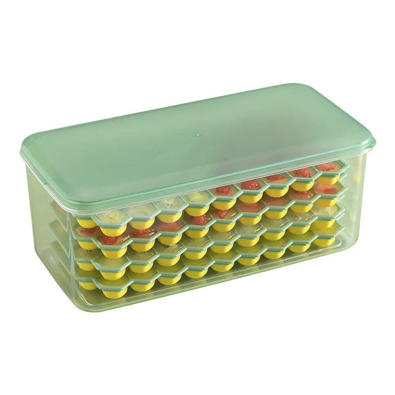 Hot Selling Silicone Bottom Ice Keeping Tray Plastic Ice Ball Mold With Lid Ice Cube Maker