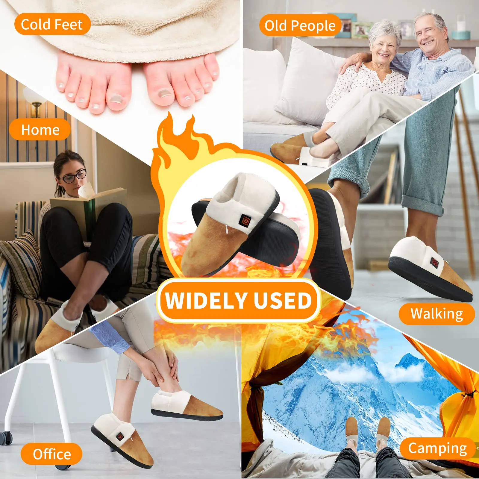 Тапочки с подогревом, 3 уровня температуры, 5 В, Usb