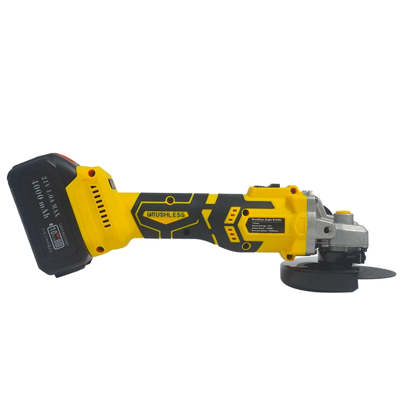 Portable DIY Grade Brushless Lithium Battery Electric Angle Grinder Metal Grinding Cutting Cordless Polishing Machine