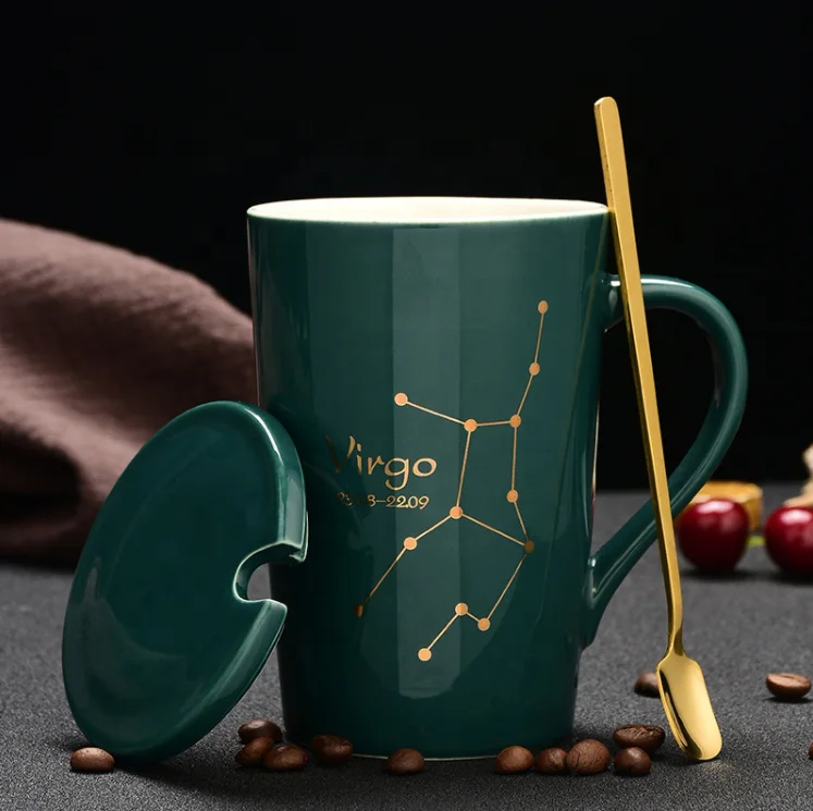 Factory supply cheap custom ceramic coffee mug with lid