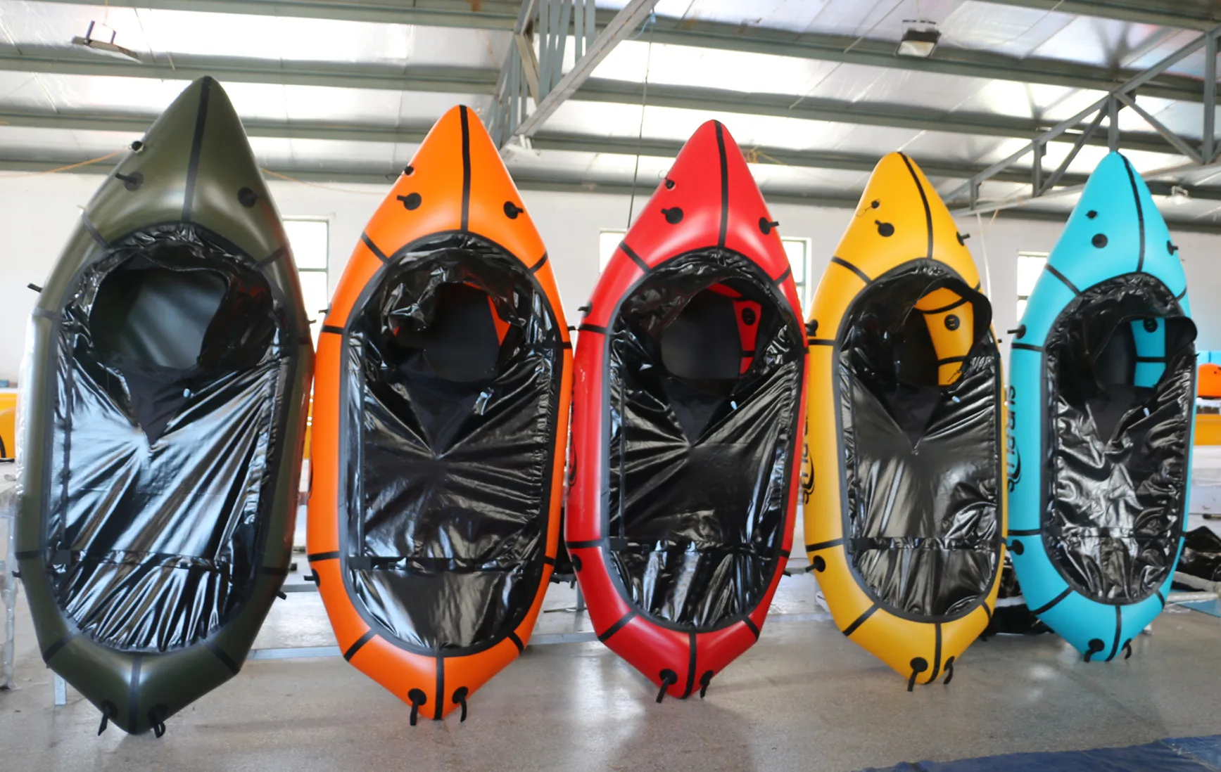 tpu nylon fabric for inflatable packraft Custom light weight TPU 1 Person inflatable packraft/ bike raft paddle kayak