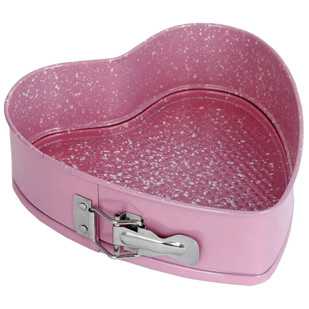 
Pink Heart Springform Cake Pan Nonstick Heart Shape Cheesecake Baking Pan with Removable Bottom 