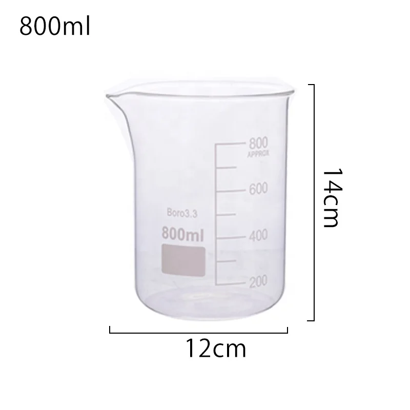 4 Piece Economy Borosilicate Glass Measuring Beaker Set Graduated Low Form Griffin Beaker