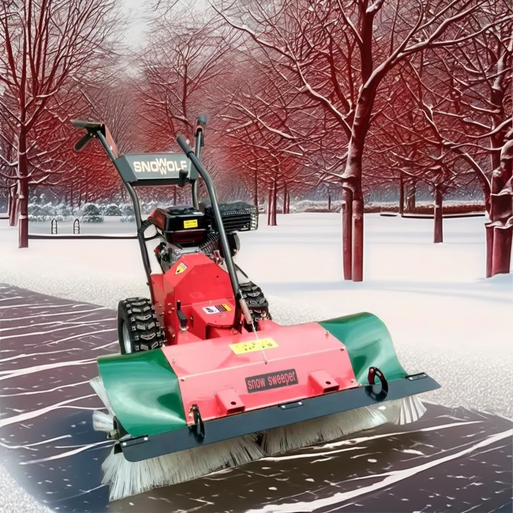 Small Hand-Held Electric Start Gasoline Engine Snow Blower for Factory School Residential Area Outdoor Patio Broom snow sweeper