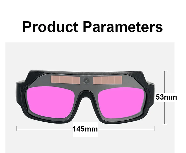 INWELT Safety Eye Protection Auto Darkening PC Lens Solar Automatic Dimming Welding Glasses Goggles