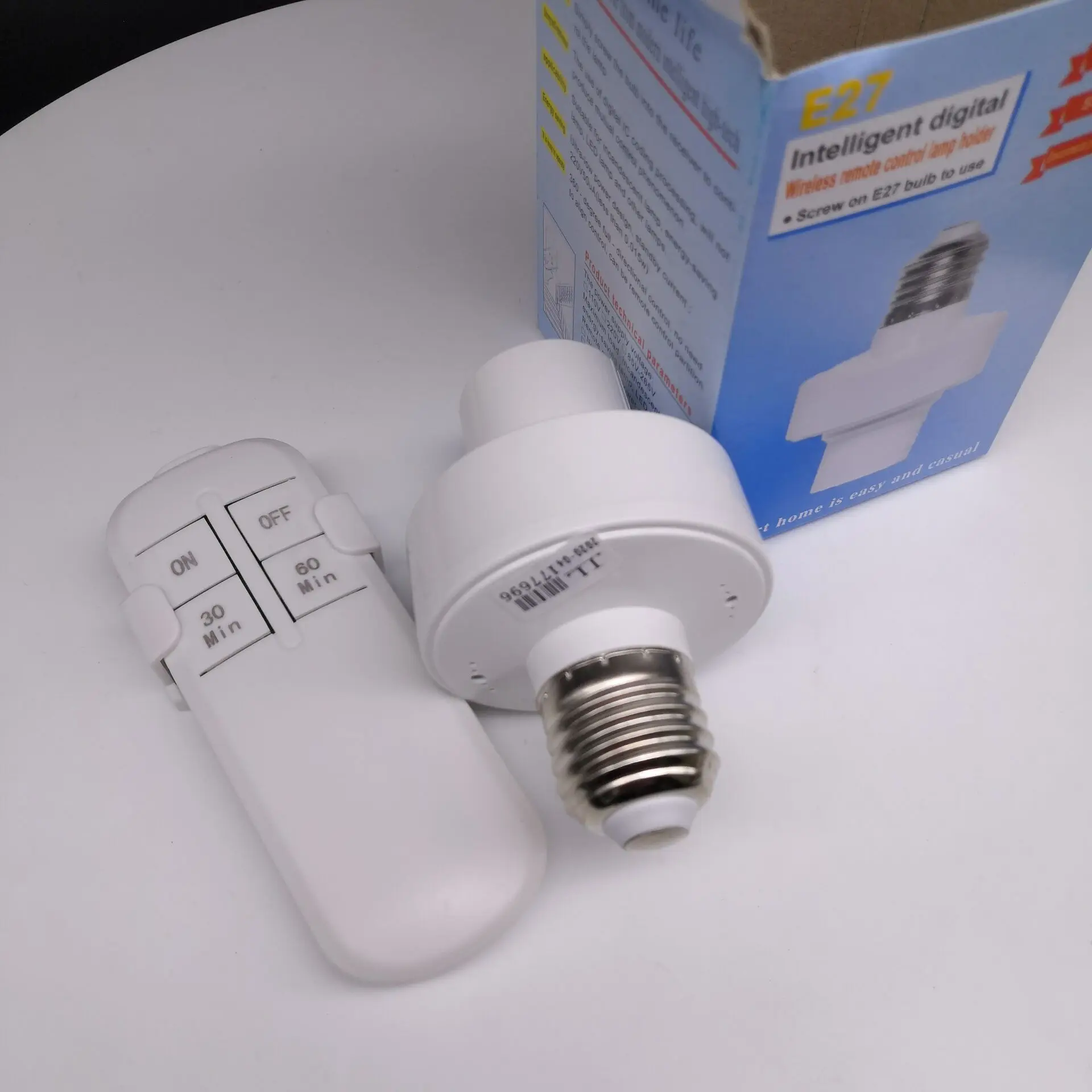220V Remote Control Switch Wireless RF E27 Screw Light Base ON/Off Timer Switch Socket For LED Lamp Bulb Smart Home