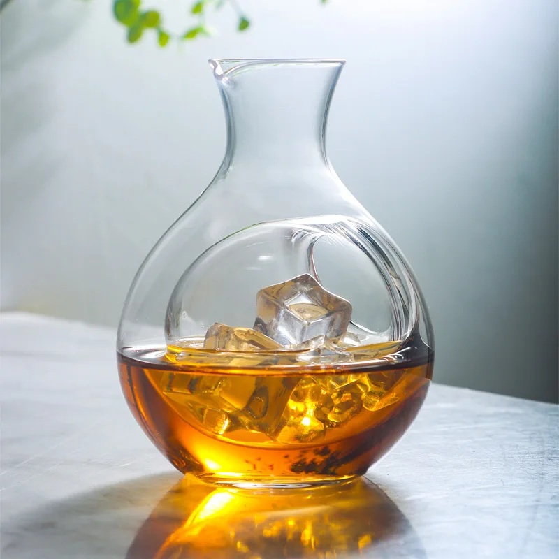 Ice Cold Sake Chilled Server Japanese Cold Sake Glass Decanter Bottle 260ml For Home or Restaurant