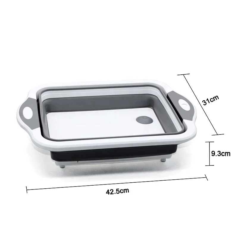 Multifunctional Kitchen Plastic Washing Basket Foldable Cutting Board with Colander