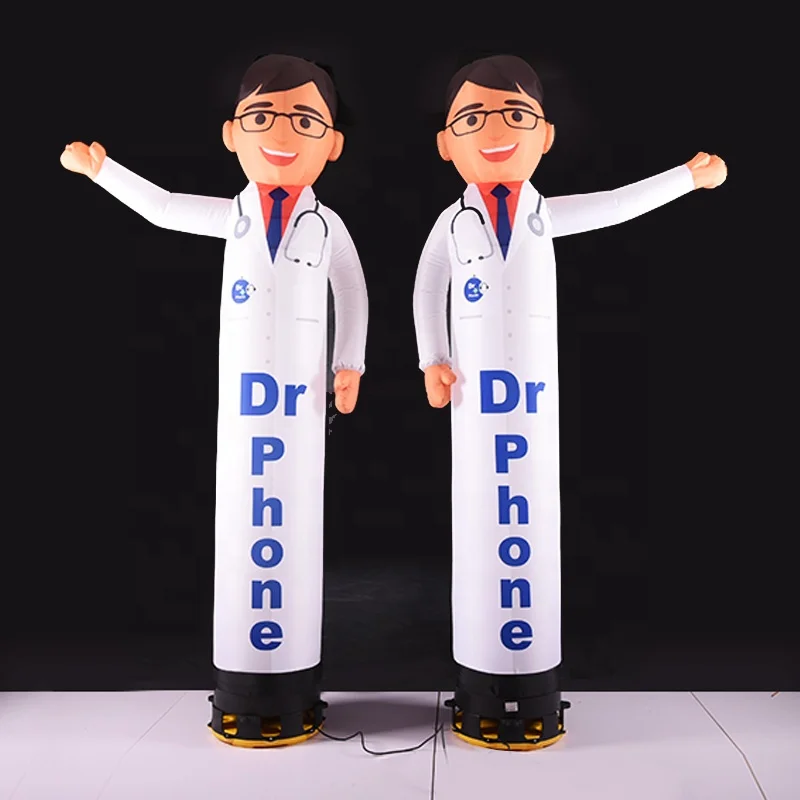 Custom LED lighting cartoon air dancer Advertising inflatable doctors air dancer  Outdoor advertising welcomes air dancers
