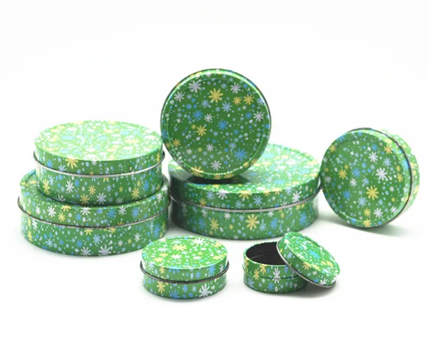 Food Grade Two-Piece Tin Can Hot Sell Creative Metal Flower Painting Gift Can Tinplate Canister Jars Tin Box for Snacks, Xylitol