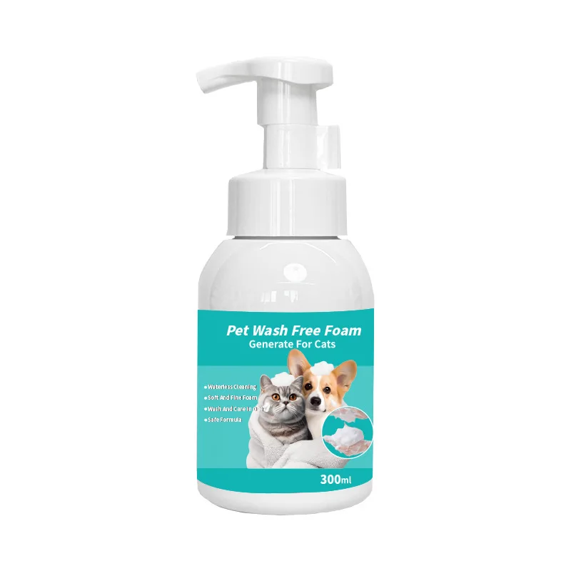 300ml Foam Dry Shampoo for Pets Waterless Gentle Body Cleaning Bubble Pet Foot Washing Dog Cleaner
